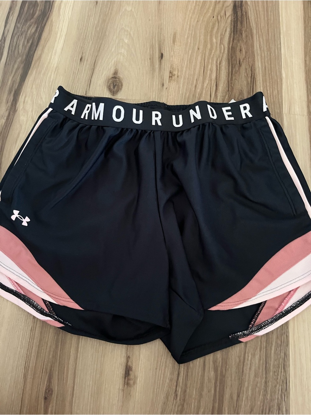 Under Armour Women’s Black and Pink Athletic Shorts